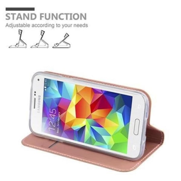 Samsung Galaxy S5 MINI - S5 MINI DUOS-fodral i CLASSY ROSE GOLD från Cadorabo (MATTE METALLIC Design) Fullt skyddsfodral med