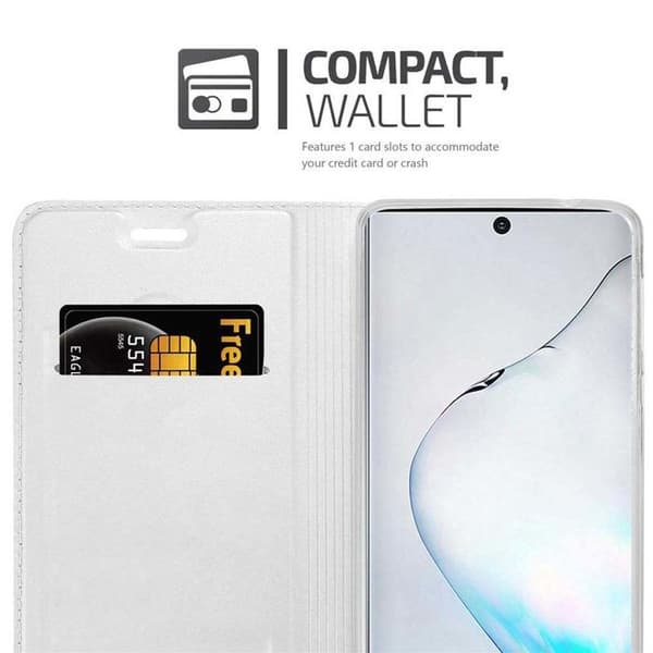 Flipfodral för Samsung Galaxy NOTE 10 Klassisk Silver Plånbok Stötsäker Grå