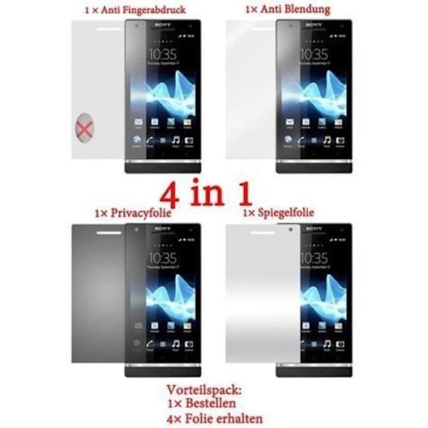 Skärmskyddsfilm CADORABO för Sony Xperia S - Privatlivsreflex Matt Anti-Damm Fingeravtryck