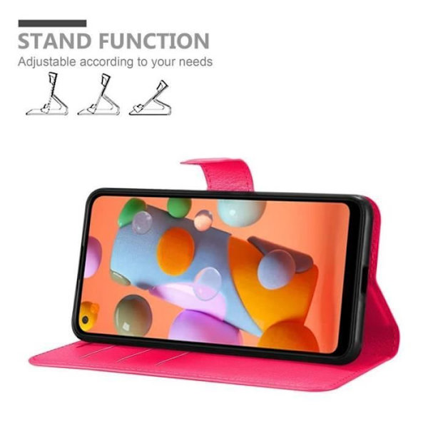 Coque - CADORABO - Samsung Galaxy A11 - Similicuir - Rosa - Funktion som stöd för boken Rosa