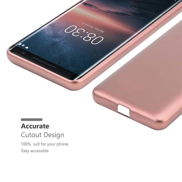 Skyddsfodral för Nokia 8 Sirocco Skyddsfodral i MATTE ROSEGULD Design Ros