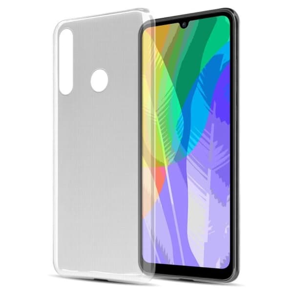 Transparent stötsäker silikonfodral för Huawei Y6P Vit