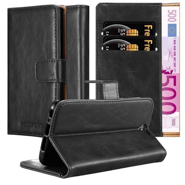 Coque för HTC ONE A9 i JET BLACK Skyddsskydd med stödfunktion Svart
