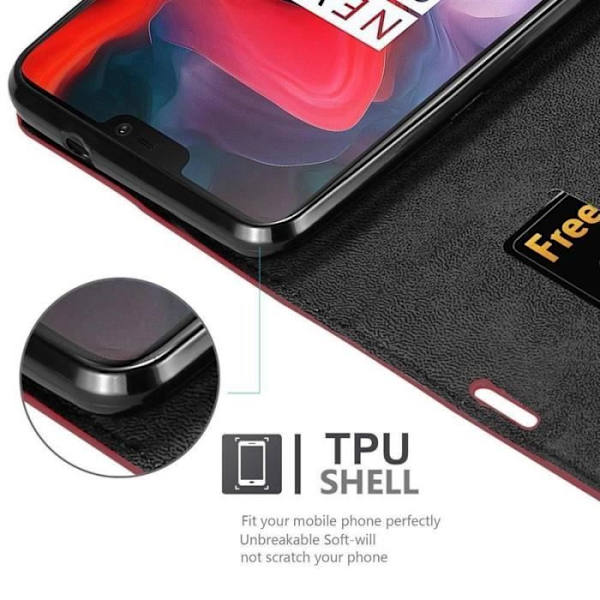 Cadorabo One Plus 6 Fodral i APPLE RÖD