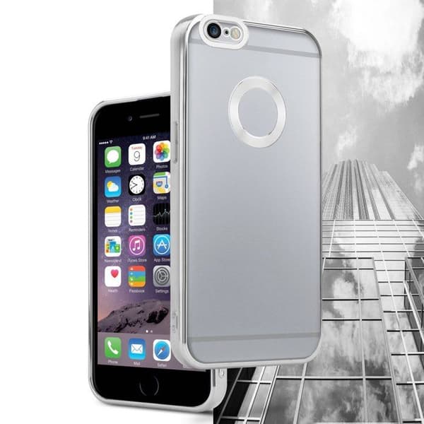 Transparent iPhone 6 PLUS / 6S PLUS-fodral - Silver Stötskydd Chrome Design Vit