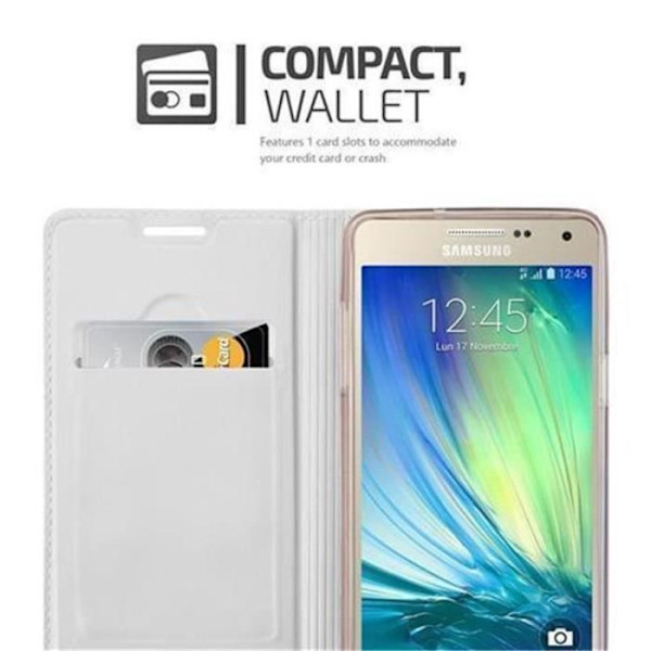 Samsung Galaxy A3 2015 (5) Fodral i KLASSIGT SILVER från Cadorabo (METALLIC MATT Design) Helt skyddsfodral med flipflik
