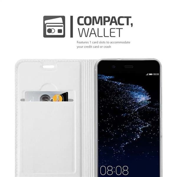 Fodral med lock för Huawei P10 Plånbok i KLASSISK SILVER Stötsäker Grå