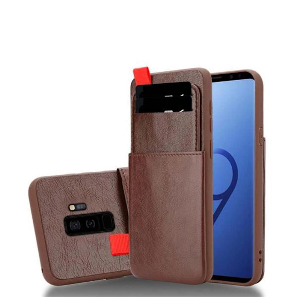 Fodral för Samsung Galaxy S9 PLUS - CADORABO - Ekbrun - Silikon TPU - Mjuk skydd - Estetisk design Brun ek
