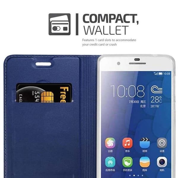 Flip-fodral för Honor 6 PLUS i MÖRKBLAU CLASSY Plånbok Stötsäker Blå