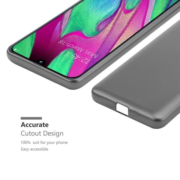 Skyddsfodral för Samsung Galaxy A40 Skyddsfodral i MATTS GRÅ METALLISK design Grå