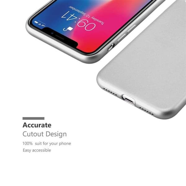 Skyddsfodral för iPhone X / XS Metallic Silver Matt Design Grå