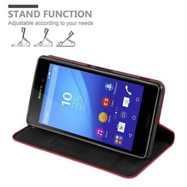 Sony Xperia M4 AQUA Fodral i APPLE RED från Cadorabo (INVISIBLE MAGNETIC CLOSURE Design) Fullt skyddsfodral med