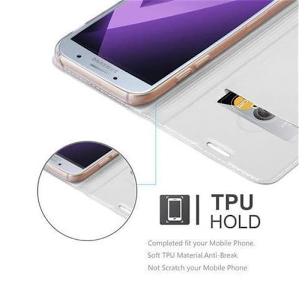Cadorabo Fodral Samsung Galaxy A5 2017 (7) CLASSY MATT SILVER METALLIC Magnetisk Fodral Fodral Stöder Stand Card Slot