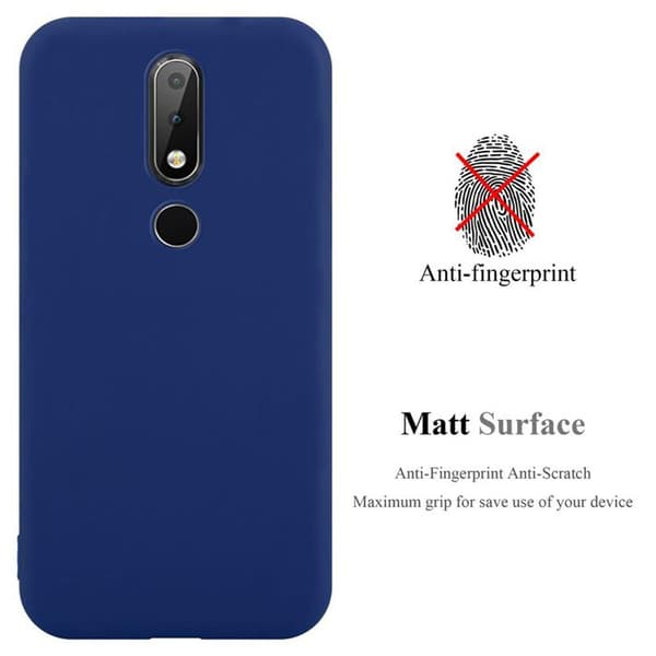 Skyddsfodral för Nokia 6.1 PLUS / X6 MÖRKBLEU Antichock Silikon Blå