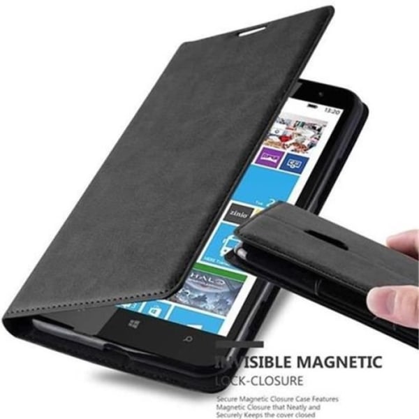 Cadorabo Nokia Lumia 1320 Fodral SVART NATT OVISLIG MAGNETISK STÄNGNING Fodral Fodral Fodral stöder stativ och kortplats