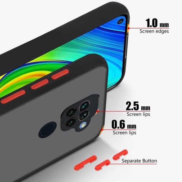 Skal för Xiaomi RedMi NOTE 9 i MATTSVART Stötskydd Svart