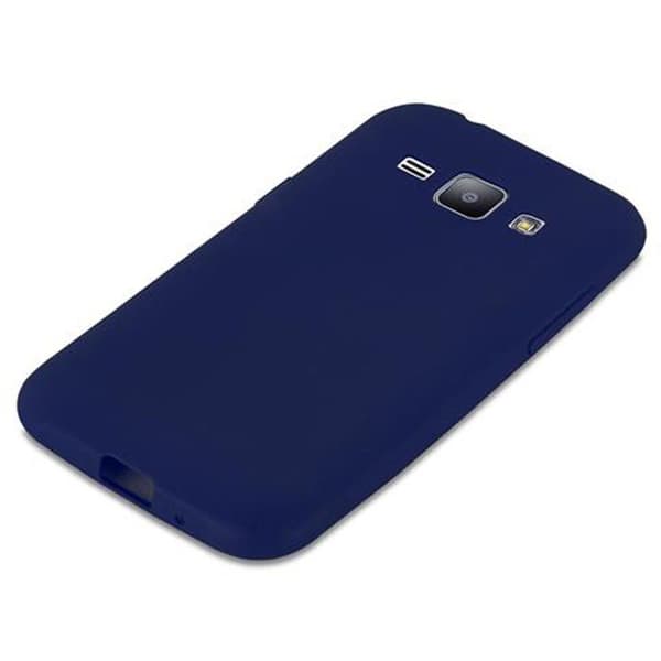 Skyddsfodral för Samsung Galaxy J1 2015 CANDY MÖRKBLOMMA Stötsäker Silikon Blå