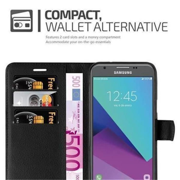 Samsung Galaxy J5 2017 (7) US Version Fodral i JET BLACK från Cadorabo Helt skyddsfodral med flipskydd och stativ