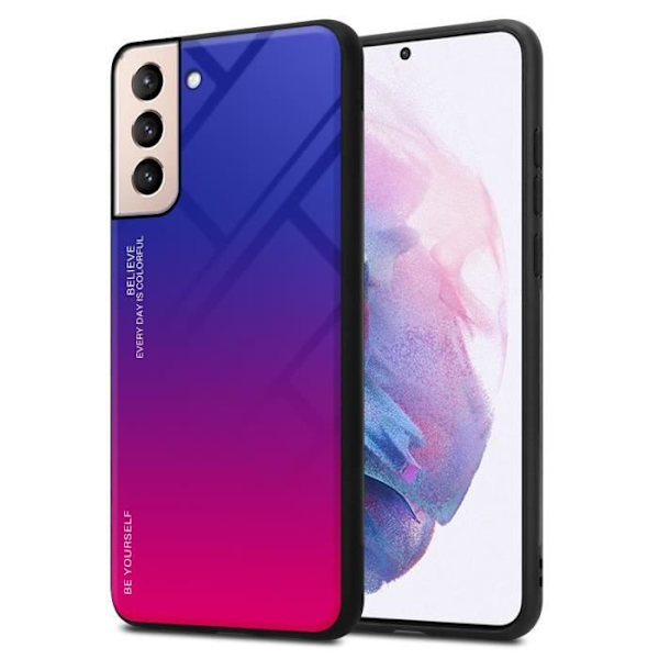 Coque - CADORABO - Samsung Galaxy S21 PLUS - Bicolor VIOLET-ROSA - TPU-skydd - Halvhalkig LILA - RÖD
