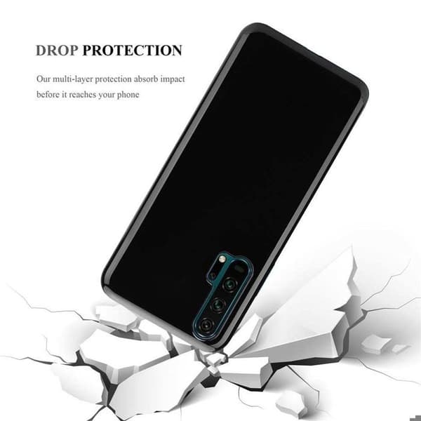 Transparent stötsäker silikonfodral för Honor 20 PRO Svart