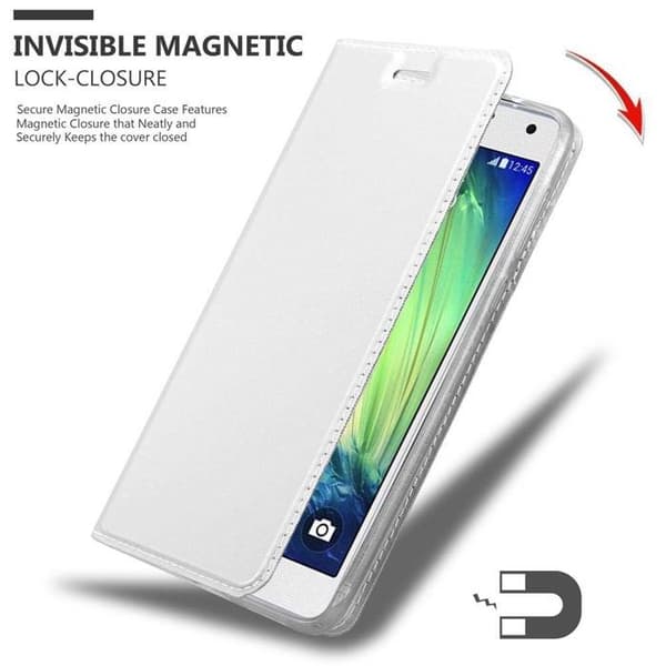 Flip-fodral för Samsung Galaxy A7 2015, Klassisk Silver Plånbok Stötsäker Grå