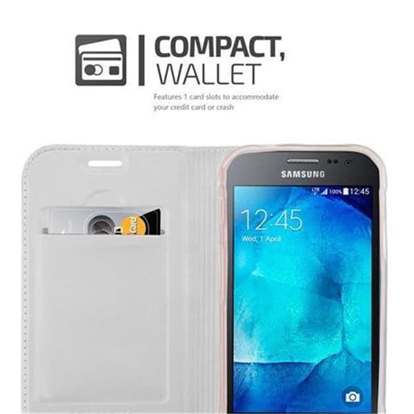 Fodral med lock för Samsung Galaxy XCover 3 Etui i KLASSISK SILVER Plånbok Stötsäker Grå