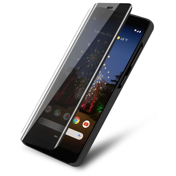 Fodral för Google PIXEL 3A XL i BLACK TOURMALINE Clear View Cadorabo Cover 360 graders spegelskydd Svart