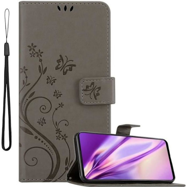 Fodral till Samsung Galaxy A51 - CADORABO - Blommönster - Imiterat läder - Stativfunktion - 3 kortplatser Grå