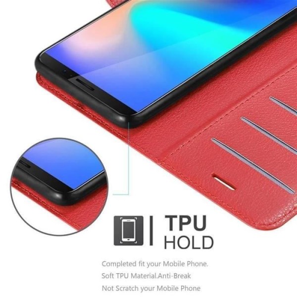 Coque - CADORABO - Cubot J3 PRO - Röd - Mjuk - Funktion för bokstöd Röd