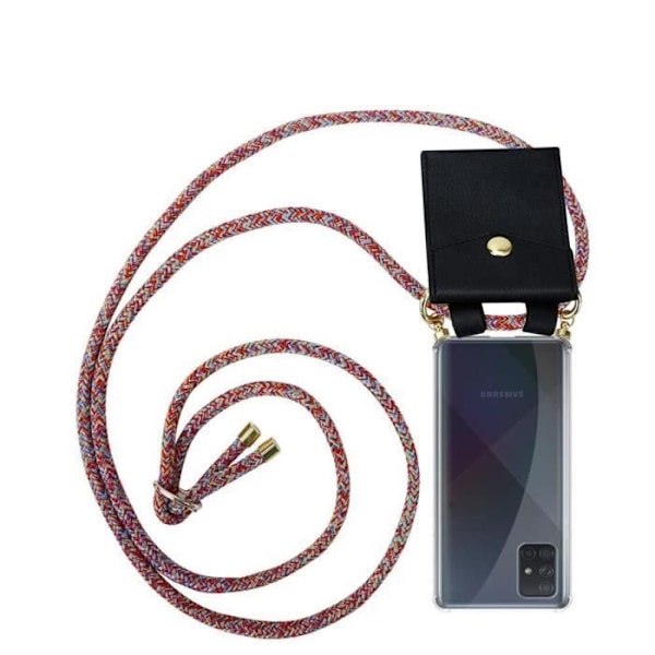 Coque Collier - CADORABO - Samsung Galaxy A51 - Silikon TPU - Snodd för att bära - Inbyggd ficka FÄRGSPIKIG PAPPAJA