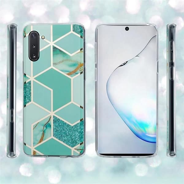 Skal för Samsung Galaxy NOTE 10 i Ljus Grön Marmor Nr. 3 Skyddsetui Grön