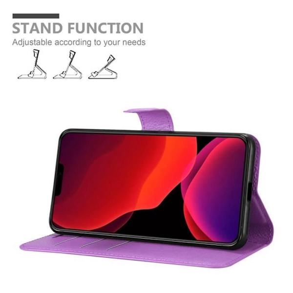 Coque för iPhone 12 MINI - CADORABO - Orkidé Violetter - Syntetiskt läder - Magnetisk stängning - Ställfunktion Orkidévioler