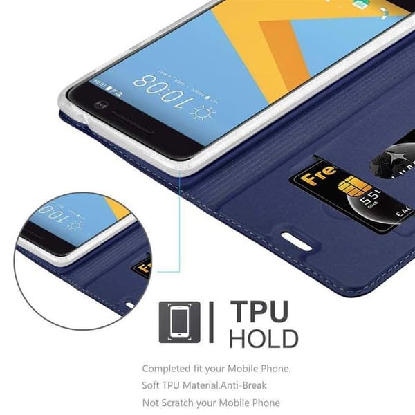 Flip-fodral för HTC ONE M10 i MÖRKBLAU CLASSY Plånbok Stötsäker Blå