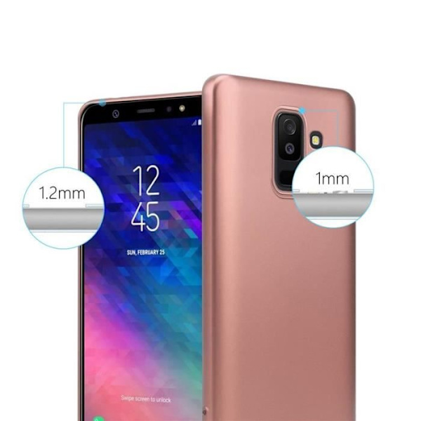 Cadorabo Fodral fungerar med Samsung Galaxy A6 PLUS 2018 i METALLIC ROSÉ GOLD - Stötsäkert och reptåligt TPU silikonskydd -