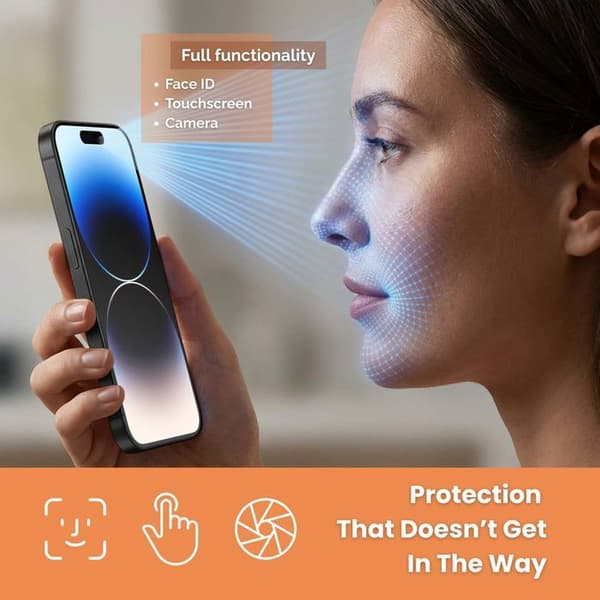 Härdat glas för iPhone 14 PRO Skärmskydd Vit