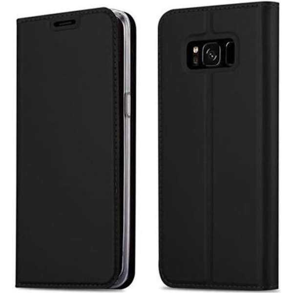Samsung Galaxy S8 PLUS-fodral i CLASSY BLACK från Cadorabo (MATTE METALLIC Design) Fullt skyddsfodral med flipskydd och