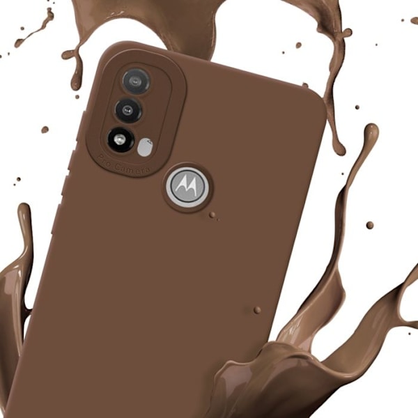 Coque för Motorola MOTO E20 i FLUID BRUN Fodral Etui Case Cover i flexibel TPU-silikon Skydd kastanj