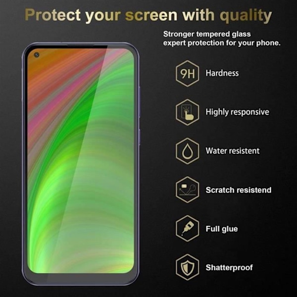 Helskärmsskydd för Samsung Galaxy M11 - Cadorabo - Härdat glas - Reptålig Transparent med svart