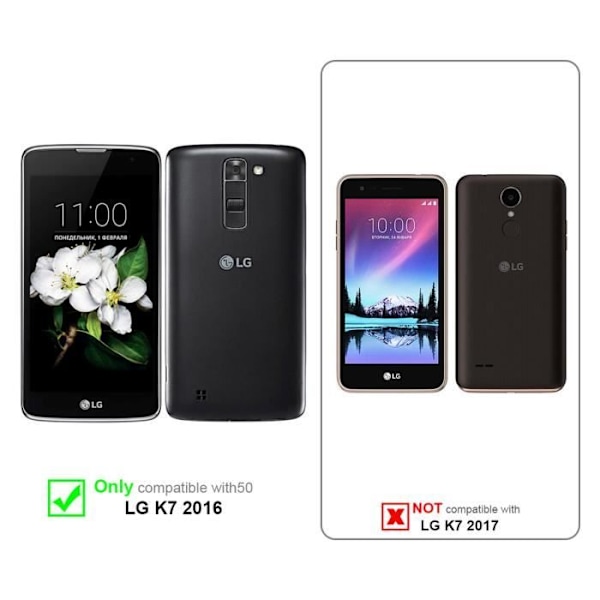 Coque - CADORABO - LG K7 2016 - Syntetisk läder - Blommig - Magnetstängning Turkos