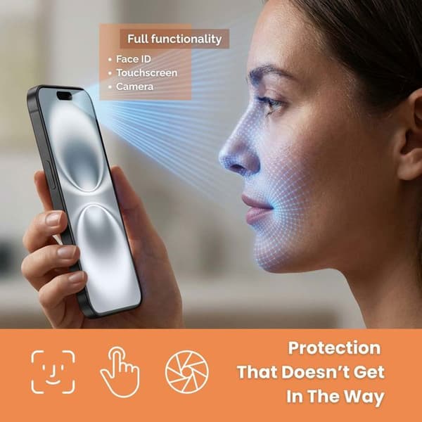 Härdat glas för iPhone 16 PLUS Skärmskydd Vit