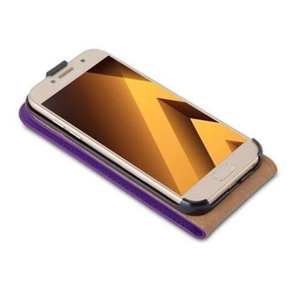 Cadorabo Flip-fodral för Samsung Galaxy A3 2017 (7) DESIGN STIL Etui Hölster i Slät Konstläder ORKIDÉ VIOLETT