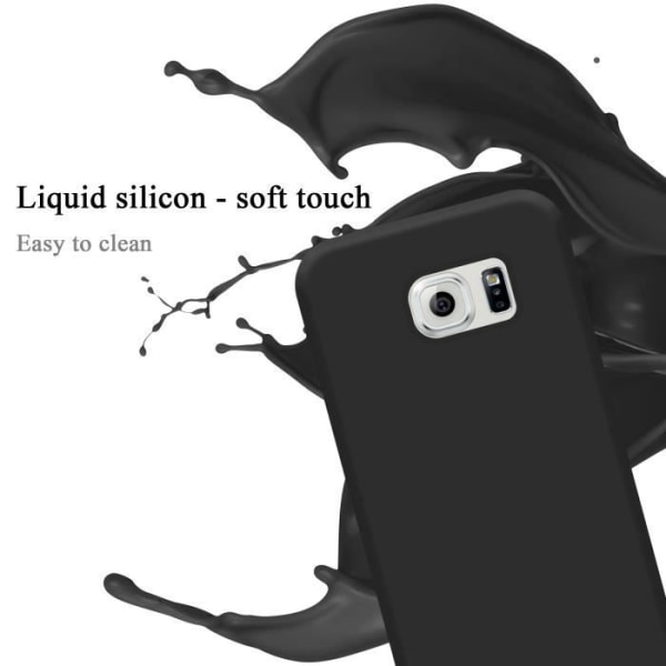 Fodral till Samsung Galaxy S6 EDGE i LIQUID Black Cadorabo Cover Silikon TPU