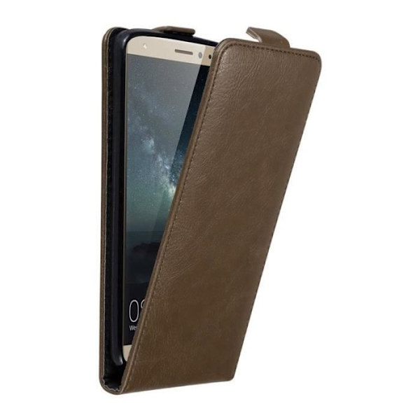Flip-fodral - CADORABO - Huawei MATE S - Brunt konstläder - Magnetisk stängning - Fullständigt skydd kastanj