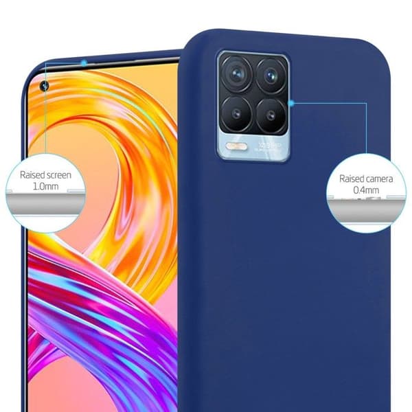 Skyddsfodral för Realme 8 4G / 8 PRO MÖRKBLEU Stötskydd Silikon Blå