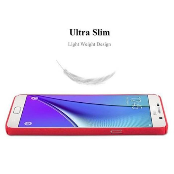 Samsung Galaxy NOTE 5 Fodral FROSTY RÖD Cadorabo DESIGN FROSTY Hårt Fodral Skydd Ultra Slim Bumper Fodral