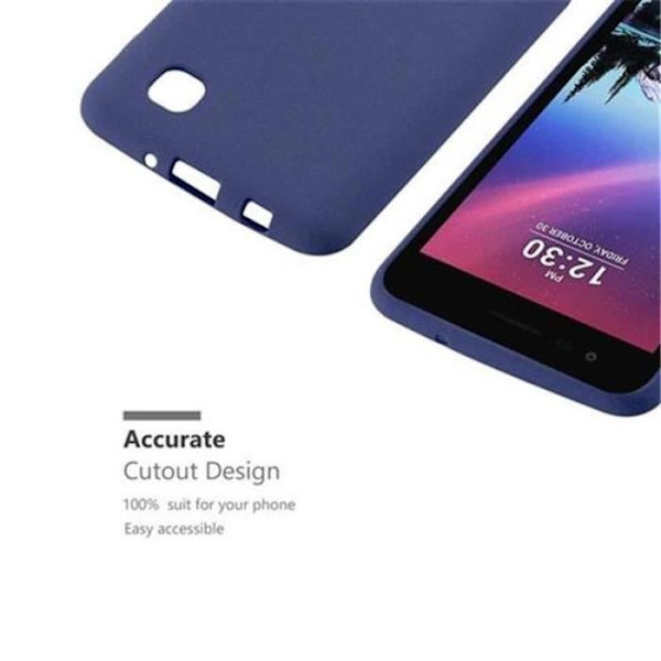 LG K4 2017 fodral i DARK BLUE FROST av Cadorabo (FROST Design) Ultratunt mjukt silikongel TPU-fodral med anti-chock –