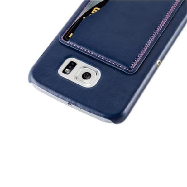 Fodral till Samsung Galaxy S6 - CADORABO - Hårt skal - Blå - Kortfack - Stativfunktion Blå