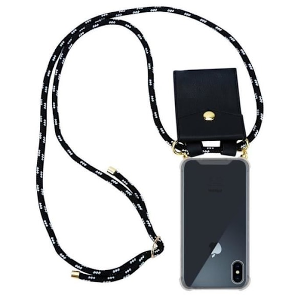Cadorabo Halsbandsfodral till Apple iPhone XS MAX i SVART SILVER.