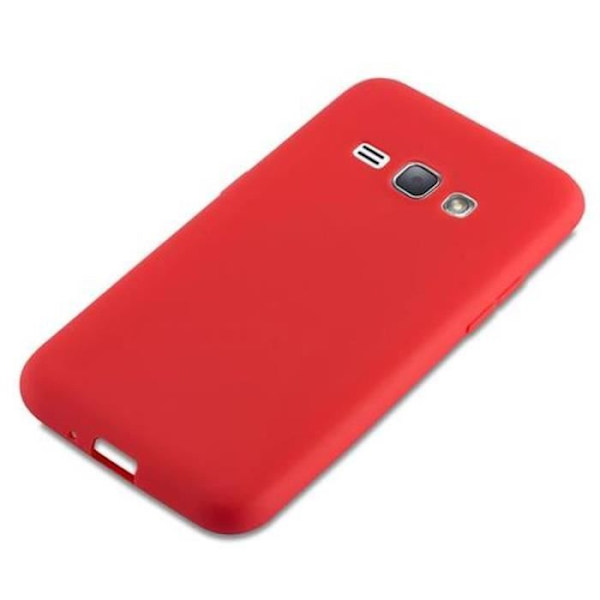 Samsung Galaxy J1 2016 (6) Fodral i CANDY RED av Cadorabo (CANDY Design) Ultratunt mjukt silikongel TPU-fodral med anti-halk