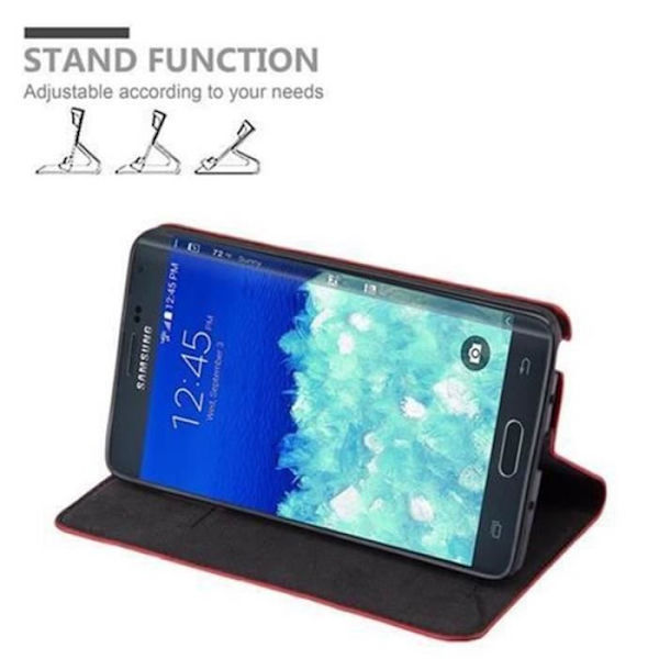 Samsung Galaxy NOTE EDGE-fodral i APPLE RED från Cadorabo (INVISIBLE MAGNETIC CLOSURE Design) Fullt skyddsfodral
